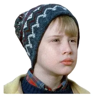 🧐 Kevin McCallister Home Alone filme, personagem, criança, inverno, chapéu whatsapp sticker