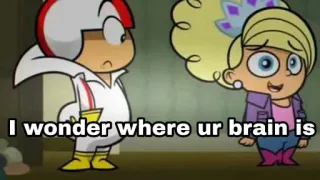 😒 Kick Buttowski Kick Buttowski: Suburban Daredevil I wonder where ur brain is мультфильм, ребенок, сорвиголова, вопрос, блондинка telegram sticker