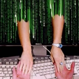 🩷 The Matrix DOLL matrix, digital rain, hacking, keyboard, computer, code, cyberspace, science fiction telegram sticker