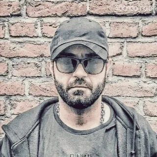 😐 eocho rap man, portrait, sunglasses, beard, adult, person telegram sticker