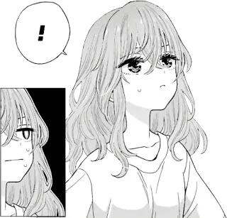 😥 ! Манга, Аниме, Девушка, Мультфильм, Выражение, В шоке telegram sticker