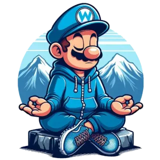 🧘 Mario 电子游戏, 冥想, 瑜伽, 卡通, 角色, 姿势 telegram sticker