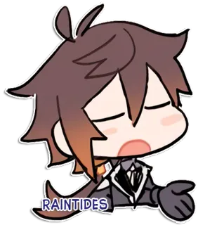 🤓 Zhongli Genshin Impact RAINTIDES Anime, Chibi, Zhongli, Genshin Impact, Video game, Adesivo de personagem whatsapp sticker