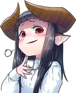 😏 anime, girl, demon, cute, horns, fantasy telegram sticker