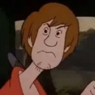 🐶 Shaggy Rogers cartoon, scooby-doo, shaggy, mystery, scared, funny telegram sticker
