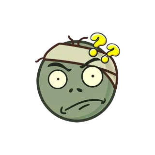 🤔 좀비, 질문, 혼란스러운, 붕대, 만화 telegram sticker