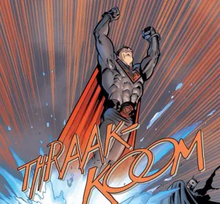 🦸‍♂ Superman THRAAA KOOM comic, superman, superhero, action, power, villain telegram sticker