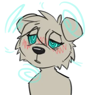 🌀 furry furry, dizzy, confused, cartoon, anthropomorphic, dazed, dog whatsapp sticker