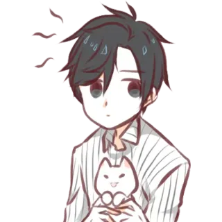👀 Anime, Chat, Mignon, Kawaii, Garçon telegram sticker