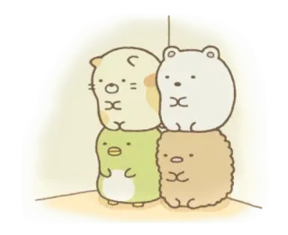 😶 Sumikko Gurashi, น่ารัก, คาวาอิ, สัตว์, กอง telegram sticker