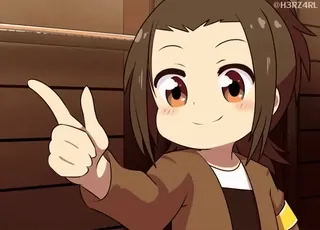 🔫 Anime, Chica, Signo de paz, Dibujos animados telegram sticker
