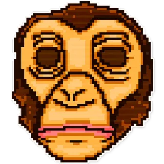 🙉 Pixel art, Mono, Simio, Animal, Dibujo animado whatsapp sticker