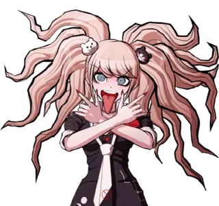 😝 Junko Enoshima Danganronpa Anime, Naklejka, Słodkie, Danganronpa, Junko Enoshima, Dziewczyna Anime, Język telegram sticker
