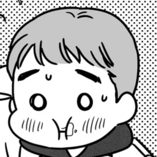 🤍 Манга, Аниме, Персонаж, Милый, Выражение лица, Пот, Обеспокоен telegram sticker