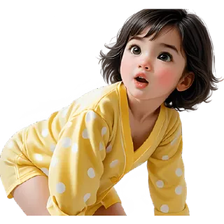 😦 criança, bebê, fofo, criança pequena, amarelo, retrato, inocente telegram sticker