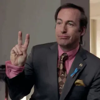 🌓 Saul Goodman Better Call Saul lawyer, suit, peace, gesture, tv show telegram sticker