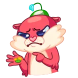 😣 triste, pleurer, dessin animé, animal, emoji telegram sticker