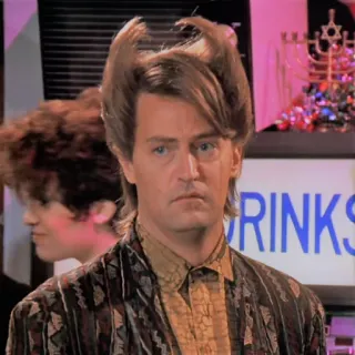 😕 Chandler Bing Friends DRINKS Chandler Bing, Matthew Perry, Friends, Série anos 90, Sitcom, engraçado, penteado telegram sticker