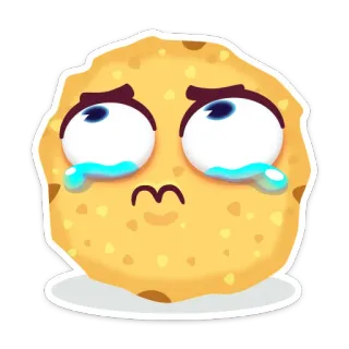 😢 emoji, sad, crying, cartoon, expression, face, tears telegram sticker
