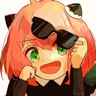 👓 Anya Forger Spy x Family Anime, Dibujos animados, Chica, Gafas, Spy x Family, Anya Forger, Linda, Divertida telegram sticker