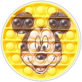🌞 Mickey Mouse Mickey Mouse, Pop it, Giocattolo, Fidget toy, Cerchio, Giallo, Personaggio cartone animato whatsapp sticker