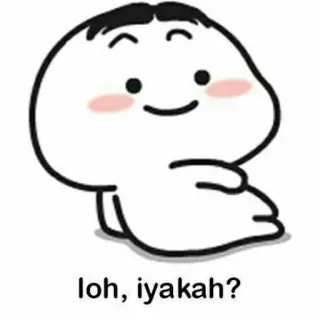 😐 loh, iyakah? süß, Cartoon, indonesisch telegram sticker