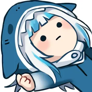 😐 Gawr Gura Gawr Gura, Tubarão, Vtuber, Anime, Fofo, Chibi telegram sticker