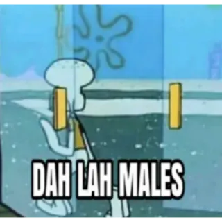 🤡 Squidward Tentacles SpongeBob SquarePants DAH LAH MALES сквидвард, мем, смешной, мультфильм telegram sticker