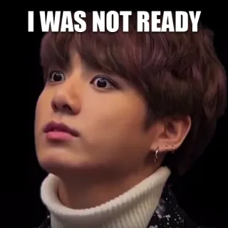😳 Jungkook I WAS NOT READY 밈, 충격, 놀람, 표정, 반응, K팝 telegram sticker