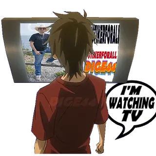 📺 I'M WATCHING TV アニメ, テレビ鑑賞, テレビ telegram sticker