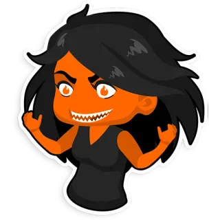 😡 Dessin animé, Démon, Mal, Monstre, Colère, Cornes telegram sticker