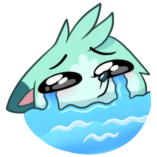 😢 pleurer, triste, larmes, émotionnel, dessin animé, kawaii, animé telegram sticker