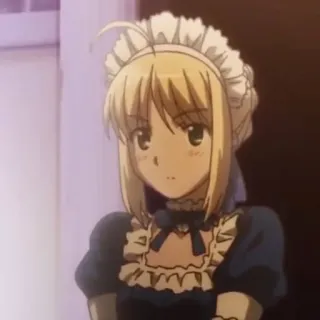 💙 Saber Fate/Stay Night Anime, Chica, Maid, Rubia, Linda telegram sticker
