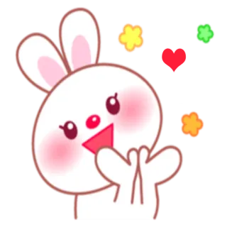 👐 bunny, cute, kawaii, rabbit, animal, sticker whatsapp sticker