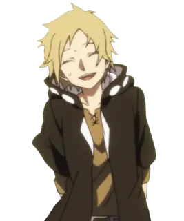 😅 anime, character, smiling, cartoon, blond hair, happy telegram sticker