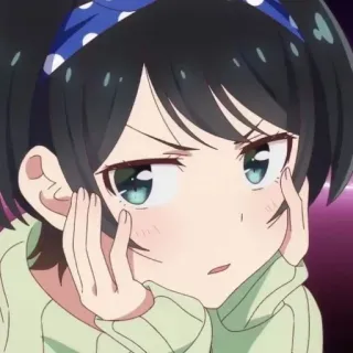 😒 Ruka Sarashina Rent-A-Girlfriend Anime, Ragazza, Carina, Ruka Sarashina, Rent-A-Girlfriend, Manga, Cartone animato, Personaggio telegram sticker