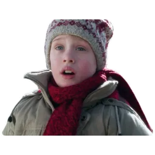 😳 Kevin McCallister Home Alone Kevin McCallister, Mi pobre angelito, niño, invierno, asustado, sorprendido, película whatsapp sticker
