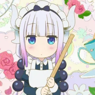 ☁️ Kanna Kamui Miss Kobayashi's Dragon Maid Anime, Kanna, Drago, Maid, Carino, Chibi telegram sticker