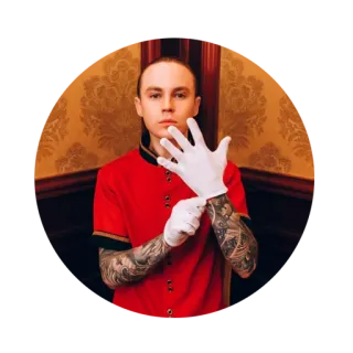 🧤 person, handschuhe, porträt, rot, hotelangestellter whatsapp sticker