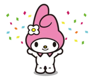 🎊 My Melody sanrio, imut, kawaii, kartun, kelinci telegram sticker