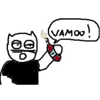 💣 VAMOO! sticker, dedo corazón, vamos, dibujo animado, ofensivo, gesto telegram sticker