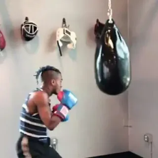 😑 boxe, entraînement, fitness, sac de frappe, exercice telegram sticker