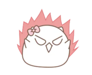 🤬 en colère, mignon, hibou, dessin animé, oiseau, autocollant telegram sticker