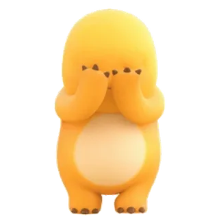 😊 giallo, carino, personaggio, kawaii, animale, cartone animato whatsapp sticker