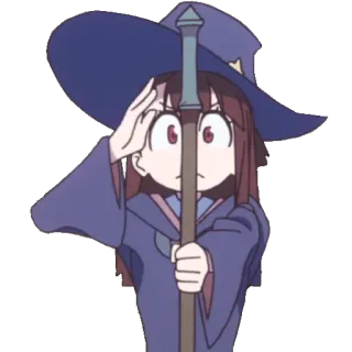 🧙 Atsuko Kagari Little Witch Academia Anime, Sorcière, Magie, École, Bâton, Dessin animé telegram sticker