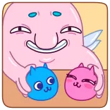 🥰 粘液生物, 可爱猫咪, 幻想, 卡通, 插画, 异想天开 telegram sticker