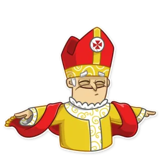 😌 pope, religious figure, cartoon, cardinal telegram sticker