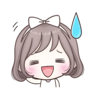 ❤️ Desenho animado, Anime, Gota de suor, Fofo, Garota, Emocional, Expressão telegram sticker