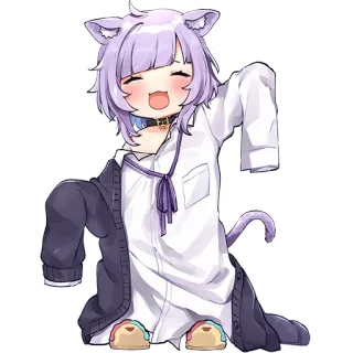 ☺️ anime, cat girl, kawaii, chibi, cute, cartoon telegram sticker