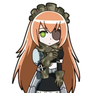 ✍ anime, maid, cartoon, character, one-eyed telegram sticker